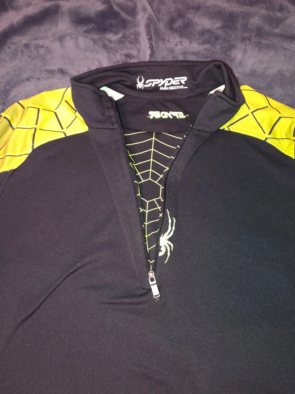 Spyder Men’s Black and Yellow Quarter-Zip